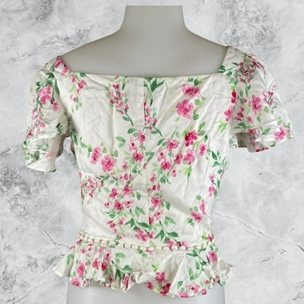 MAJORELLE Lakeland Floral Crop Top - White Raspberry - Picture 8 of 8